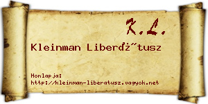 Kleinman Liberátusz névjegykártya